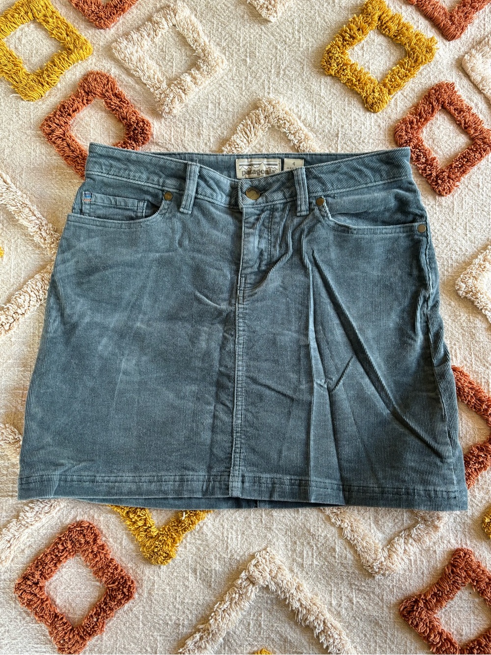 Patagonia Slate Blue Corduroy Mini Skirt